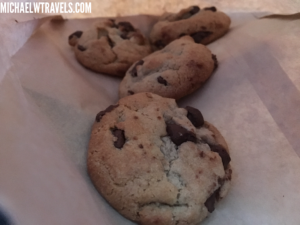 a group of cookies on a paper