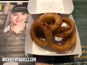 a box of fried onion rings