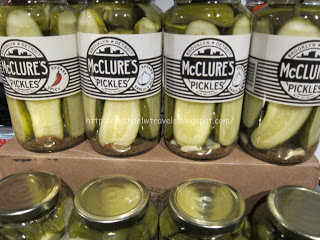 a group of jars of pickles