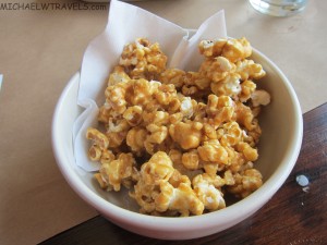 a bowl of caramel popcorn