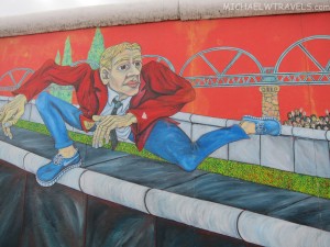 a mural of a man on a wall
