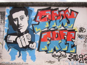a graffiti on a wall