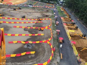 a track with construction equipment