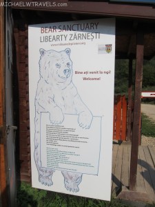 a sign with a bear on it