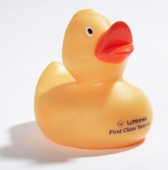 a close-up of a rubber duck