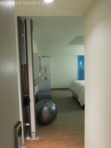 a room with a ball in it