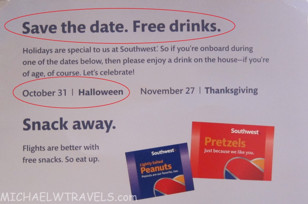 Southwest Offering Free Drinks for Halloween Michael W Travels...