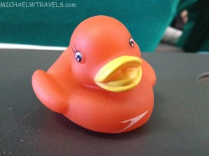 a close up of a rubber duck