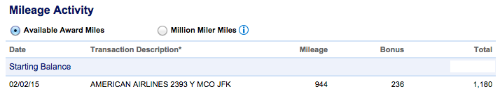 american airlines miles