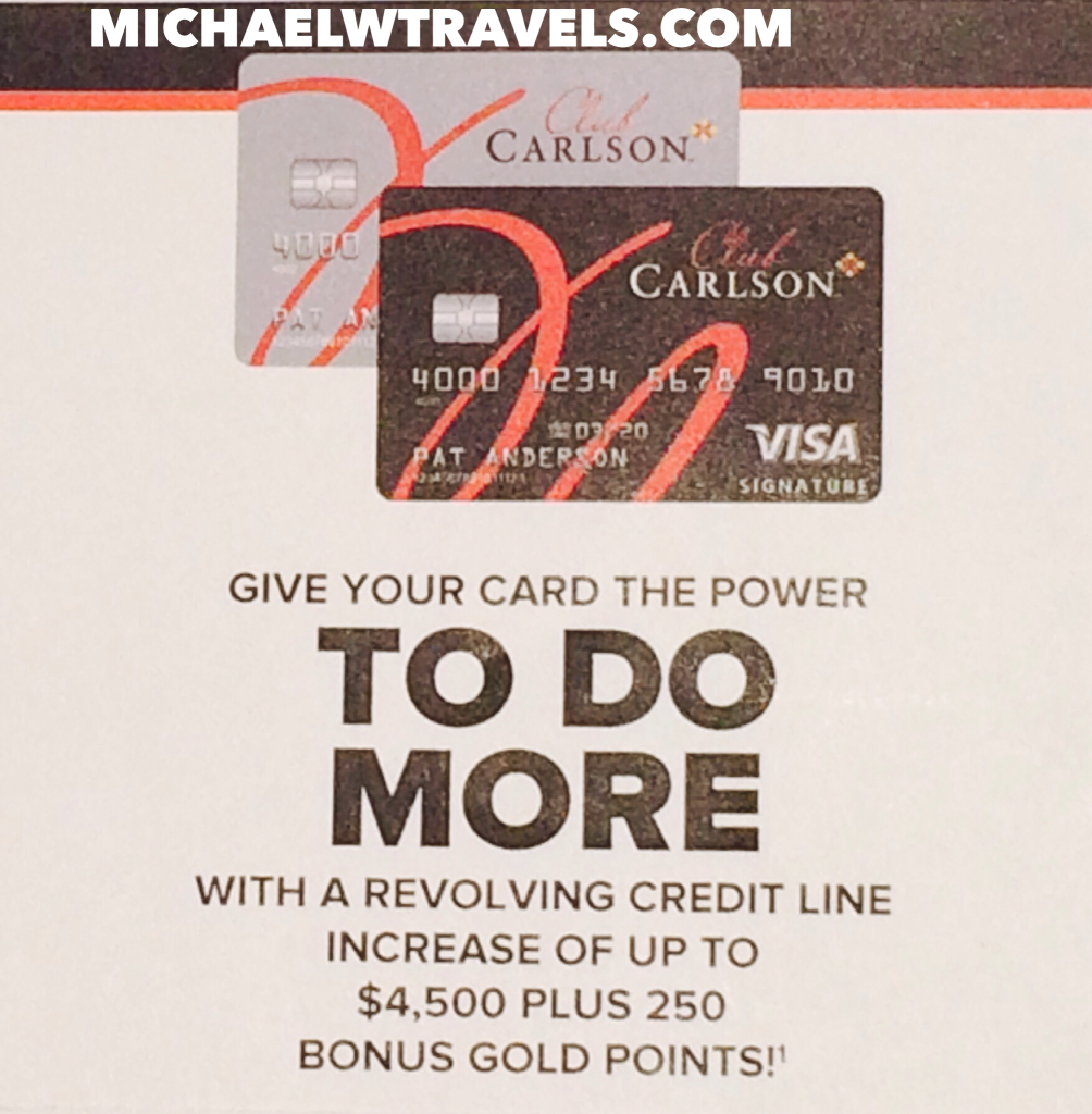 An Odd Club Carlson Credit Card Bonus Offer