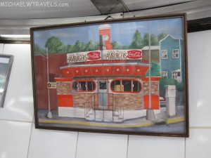 a painting of a restaurant
