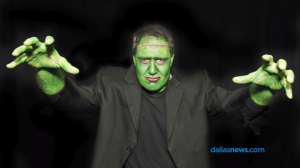 a man with green face paint