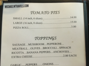 a menu with prices and prices