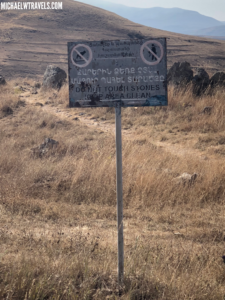 a sign in a field