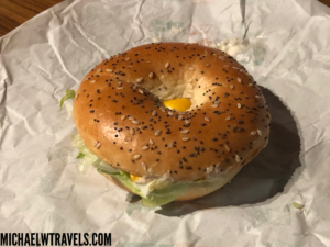 a bagel with a yellow center