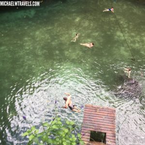 people swimming in a pool