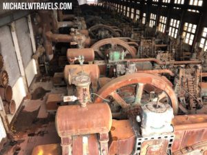a group of machinery in a building