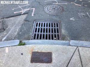 a drain in the street