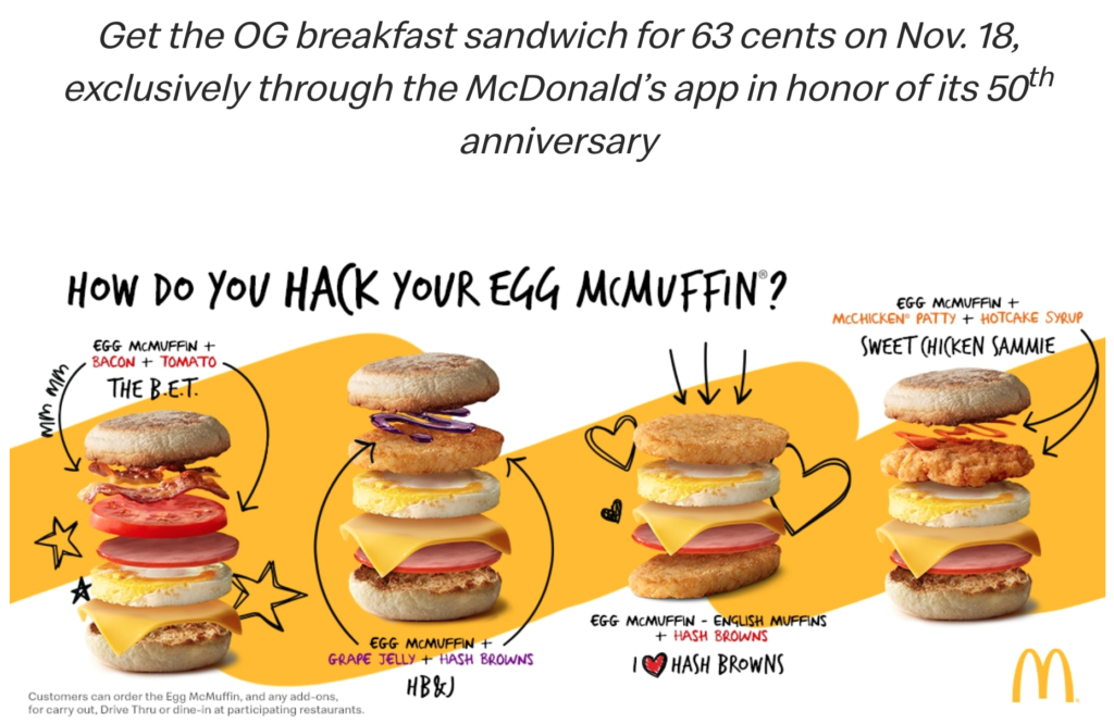 McDonald's Egg McMuffin for 63 Cents For One Day Only!