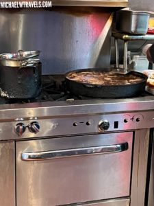 a pan on a stove