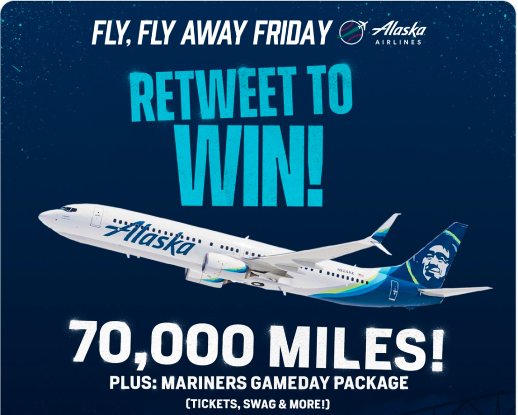 Retweet Alaska Airlines For A Chance To Win 70,000 Miles!