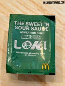 a small packet of sauce