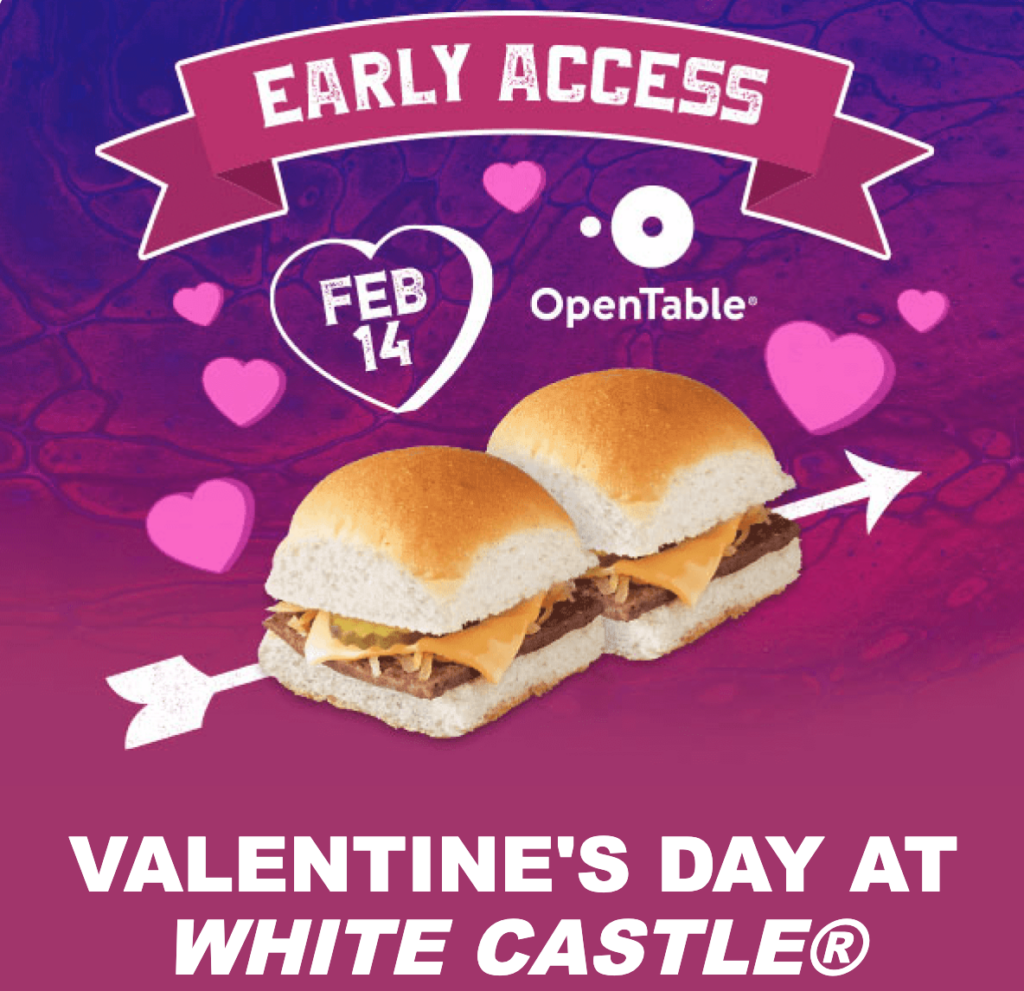 Make An Early Valentine’s Day Reservation At White Castle! Michael W