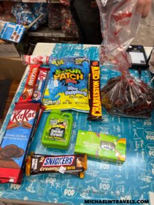 a group of candy bars on a table