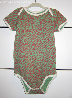 a green and red baby clothes