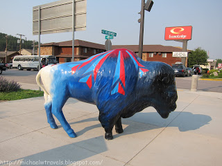 a statue of a buffalo