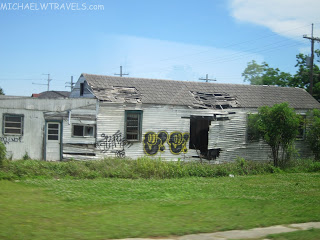 a white house with graffiti on it