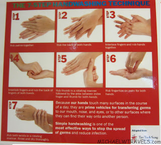 a poster with instructions on how to wash hands