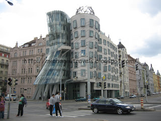 Dancing House with curved glass walls