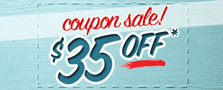 a blue and red discount sign