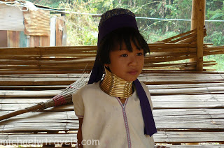 a young girl wearing a long necked necklace