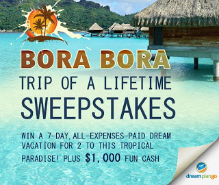 a poster for a vacation sweepstakes