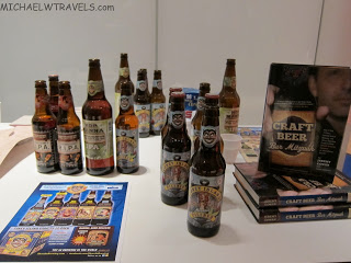 a table with beer bottles and books