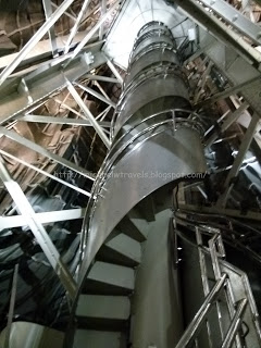 a spiral staircase inside a building