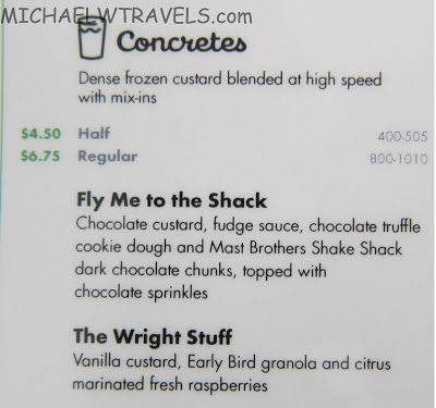 a menu of a frozen drink